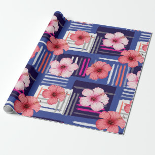Coastal Tropical Hibiscus Pattern (12) Wrapping Paper