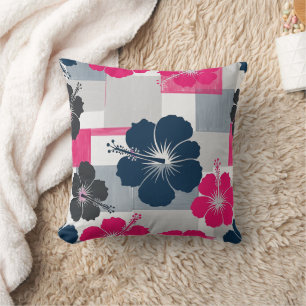 Coastal Tropical Hibiscus Pattern (13) Cushion