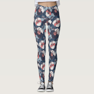 Coastal Tropical Hibiscus Pattern (14) Leggings