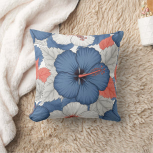 Coastal Tropical Hibiscus Pattern (1) Cushion