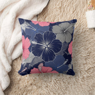 Coastal Tropical Hibiscus Pattern (2) Cushion