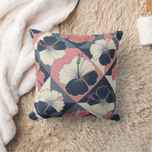 Coastal Tropical Hibiscus Pattern (3) Cushion