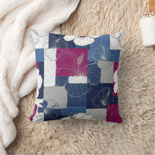 Coastal Tropical Hibiscus Pattern (5) Cushion