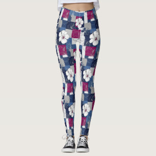 Coastal Tropical Hibiscus Pattern (5) Leggings