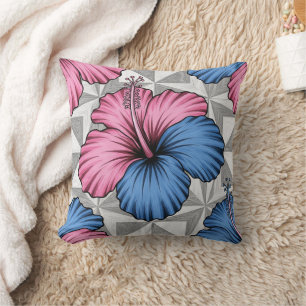 Coastal Tropical Hibiscus Pattern (6) Cushion
