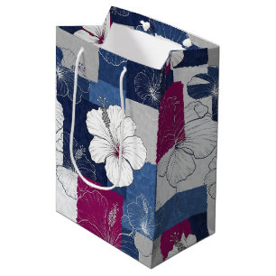 Coastal Tropical Hibiscus Pattern (6) Medium Gift Bag