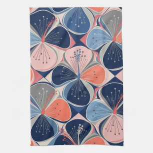 Coastal Tropical Hibiscus Pattern (7) Tea Towel
