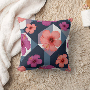 Coastal Tropical Hibiscus Pattern (8) Cushion