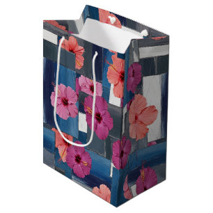 Coastal Tropical Hibiscus Pattern (9) Medium Gift Bag