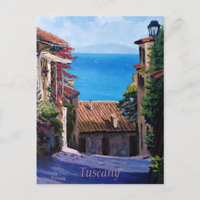Coastal Tuscany Street View Holiday Postcard (Front)