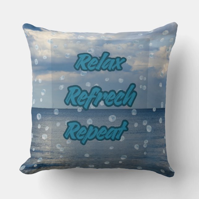 Coastal Typography Pillow – Minimalist Sea Quote D (Front)