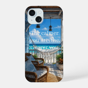 Coastal Veranda with Hammock and Turquoise Sea iPhone 15 Case