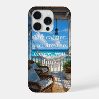 Coastal Veranda with Hammock and Turquoise Sea iPhone 15 Pro Case