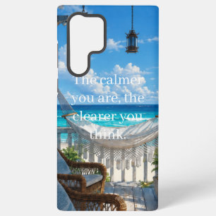 Coastal Veranda with Hammock and Turquoise Sea Samsung Galaxy Case