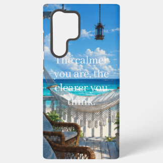 Coastal Veranda with Hammock and Turquoise Sea Samsung Galaxy Case