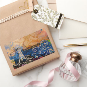 Coastal Vibes, Artistic Flair Rectangular Sticker