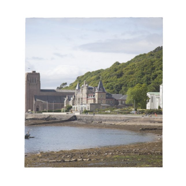 Coastal view with historic buildings, Oban, Notepad (Front)