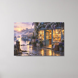 Coastal Village Bakery at Sunrise Canvas Print