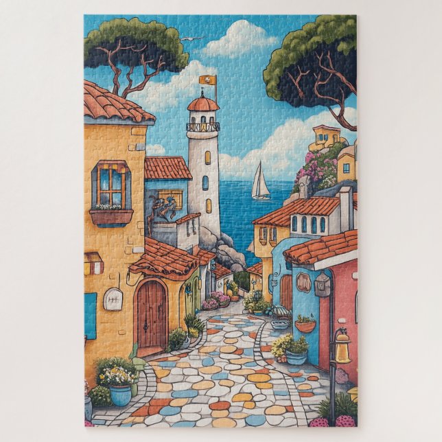 Coastal Village Charm Carmel California Jigsaw Puzzle (Vertical)