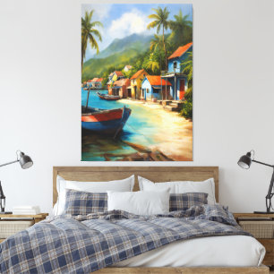Coastal Village Haven Canvas Print
