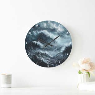Coastal Vista Tropical Beach  Large Clock