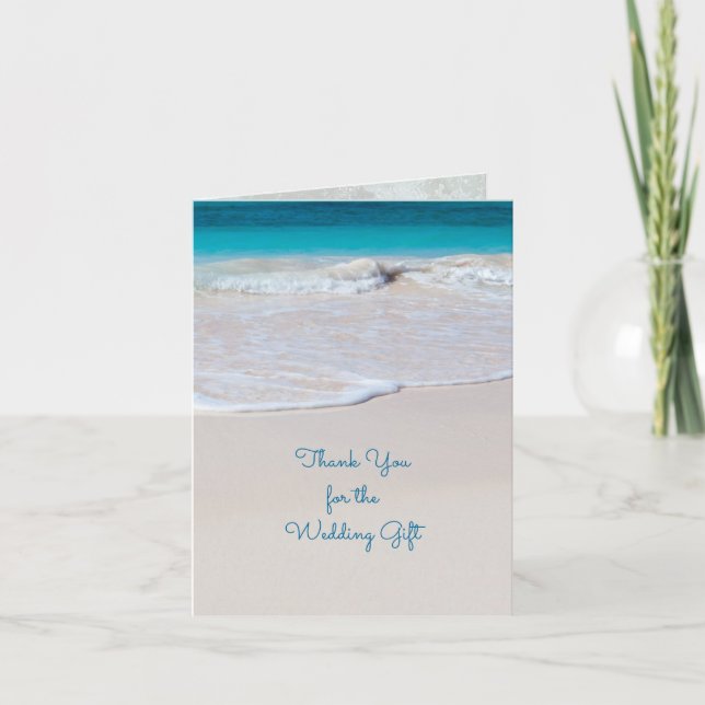 Coastal Vows Custom Wedding Thank You Note Card (Front)
