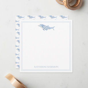 Coastal Watercolor Blue Polka Dot Dolphin Card