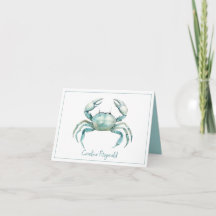 Coastal Watercolor Crab Personalised