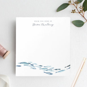 Coastal Watercolor Fish Personalised Notepad