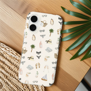 Coastal Watercolor Oyster & Pearl Pattern