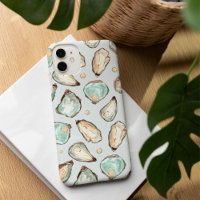 Coastal Watercolor Oyster & Pearl Pattern