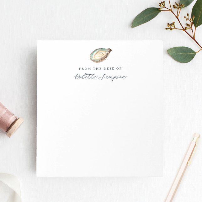 Coastal Watercolor Oyster Personalised Notepad (Creator Uploaded)