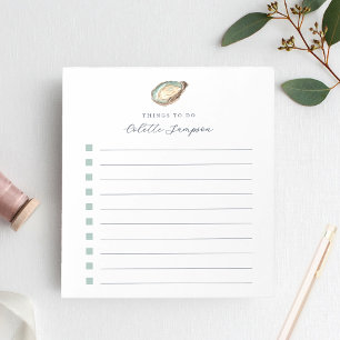 Coastal Watercolor Oyster Things to Do Checklist Notepad