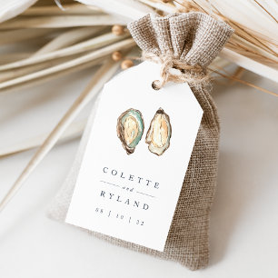 Coastal Watercolor Oyster Wedding Gift Tags
