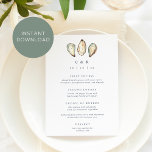 Coastal Watercolor Oyster Wedding Menu Card<br><div class="desc">Share your wedding reception menu details in elegant style with these coastal wedding menus in white with navy lettering and a trio of aqua and ivory watercolor oyster shell illustrations. Add your initials and wedding date to the top,  then customise the menu items arranged by course.</div>