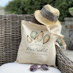 Coastal Watercolor Oyster Wedding Welcome Tote Bag<br><div class="desc">These coastal wedding favour tags feature a grouping of soft cream and aqua watercolor oyster shell illustrations,  with your names,  wedding date,  and location in classic navy blue lettering. Perfect for beach themed,  summer,  or nautical weddings,  personalise these totes and fill them with goodies as a welcome gift.</div>