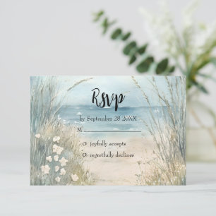 Coastal Watercolor RSVP Card Design