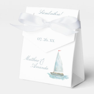 Coastal Watercolor Sailboat Favour Box