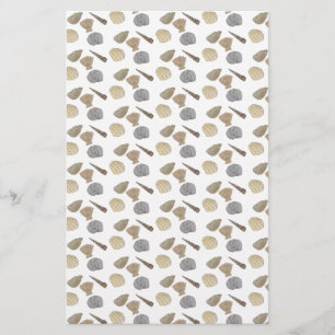 Coastal Watercolor Sea Shells Scrapbooking Paper