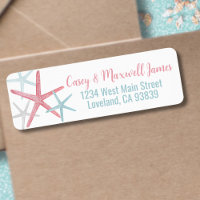 Coastal Watercolor Summer Beach Address