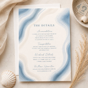 Coastal Watercolor Wedding Details Insert
