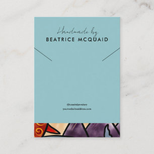 Coastal Watercolor Whale   Necklace Display Card 