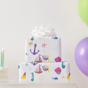 Coastal Watercolor Wrapping Paper