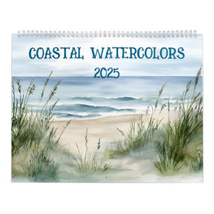 Coastal watercolors 2025 calendar