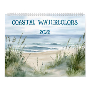 Coastal watercolors 2026 calendar
