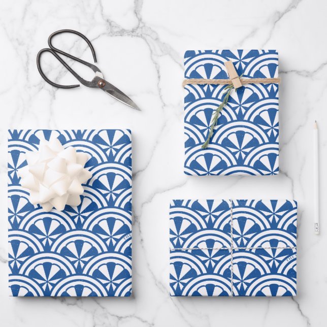 Coastal Waves Pattern - The White Lotus Wrapping Paper Sheet (Front)