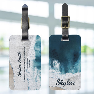 Coastal Waves View Personalised Luggage Tag