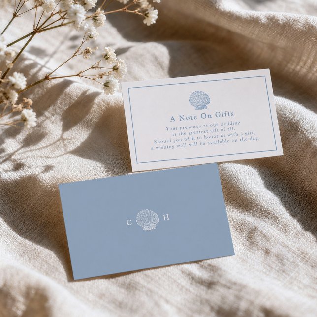 Coastal Wedding A Note On Gifts Enclosure  Card (Creator Uploaded)