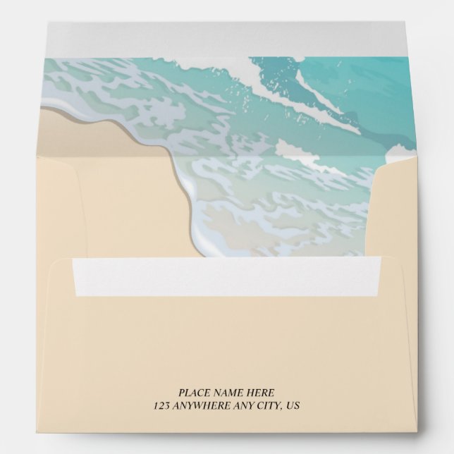 Coastal Wedding Beach Decor Trendy Envelope (Back (Bottom))