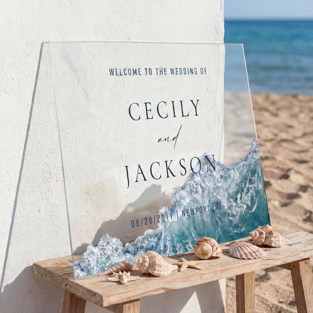 Coastal Wedding Clear Transparent Welcome Sign (Creator Uploaded)